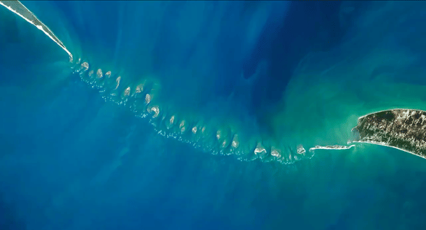 NASA Satellite image of the Ram Setu. (Screengrab from the video) 